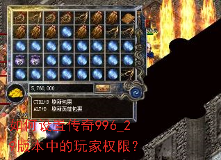 如何设置传奇996_29版本中的玩家权限? 如何设置传奇996_29版本中的玩家权限?