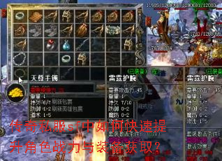 传奇私服sf中如何快速提升角色战力与装备获取? 传奇私服sf中如何快速提升角色战力与装备获取?